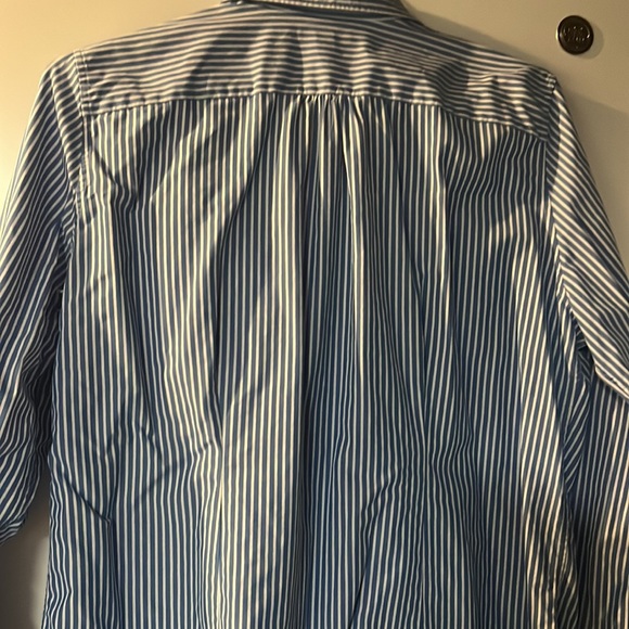 Ladies Lands’ End, blouse, blue and white stripe excellent condition - Picture 4 of 4